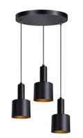 ETH Zwarte hanglamp Sledge 3-lichts zwart met goud 05-HL4392-30