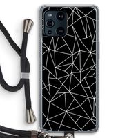 Geometrische lijnen wit: Oppo Find X3 Transparant Hoesje met koord