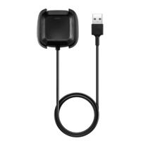 Vervanging USB-oplader opladen kabel Dock Adapter voor Fitbit Versa Smartwatch kabel lengte: 1m(Black)