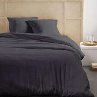 Bedset - TODAY - 123324 - 2 personen - 260x240cm - Effen katoenen gaas - Houtskool