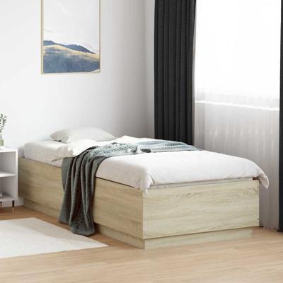 Bedframe bewerkt hout sonoma eikenkleurig 100x200 cm