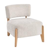 Fauteuil Vale Creme Dove Rubberhout