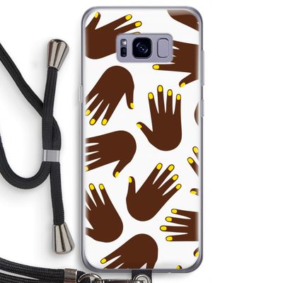 Hands dark: Samsung Galaxy S8 Transparant Hoesje met koord