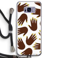 Hands dark: Samsung Galaxy S8 Transparant Hoesje met koord