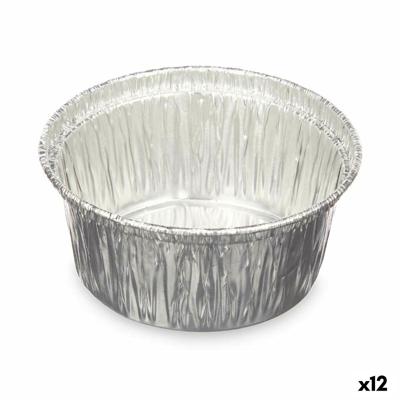 Vlaaimal Kinvara Zilverkleurig Aluminium 8,5 x 8 x 8,5 cm Wegwerpbaar Cirkelvormig (12 Stuks)