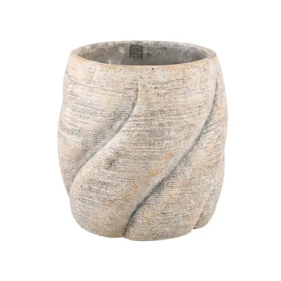 PTMD Bloempot Evanthia Taupe Swirl Ø40cm