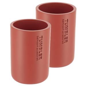 Tendance Tandenborstelbeker 102 serie - 2x - terracotta - PS - 7,5 x 10,7 cm