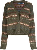 Polo Ralph Lauren cardigan en maille Fair Isle - Vert - thumbnail