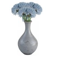 Chaks Kunstbloemen boeket dahlia - 3x - licht blauw - 26 cm - bloemstuk - onderhoudsvrij