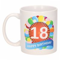 Verjaardag ballonnen mok / beker 18 jaar - thumbnail