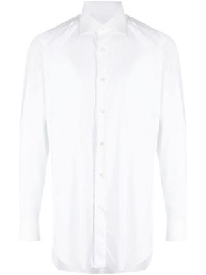 Brioni chemise en coton à manches longues - Blanc