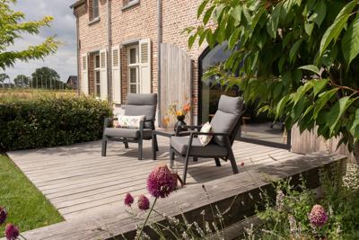Azoren/Atlanta verstelbare loungestoelen set (3-delig) - Antraciet