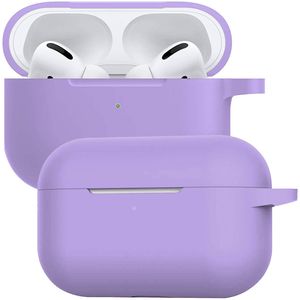 Basey Siliconen Hoesje Voor AirPods Pro 2 Case Hoes - Geschikt voor AirPods Pro 2 Hoesje Cover - Lila