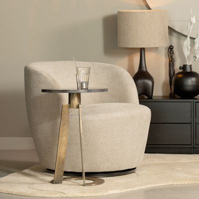 WOOOD Exclusive Draaifauteuil 'Serra' Woven, kleur Zand
