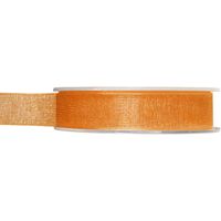 1x Oranje organzalint rollen 1,5 cm x 20 meter cadeaulint verpakkingsmateriaal   -