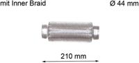 LRT Flexible pipe, exhaust sy d=44mm l=210mm