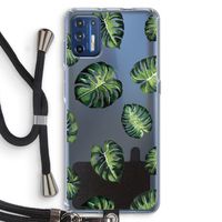 Tropische bladeren: Motorola Moto G9 Plus Transparant Hoesje met koord