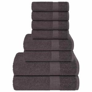 VidaXL 8-delige handdoekenset 360 g/m² 100% katoen antracietkleurig