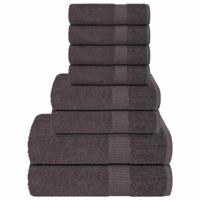 VidaXL 8-delige handdoekenset 360 g/m² 100% katoen antracietkleurig