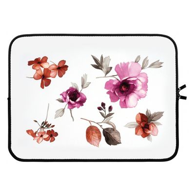 Geschilderde bloemen: Laptop sleeve 15 inch