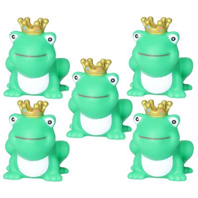 Rubber badeendje/kikker koning - 10x - Classic groen - badkamer fun artikelen - 5 cm - kunststof
