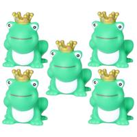 Rubber badeendje/kikker koning - 10x - Classic groen - badkamer fun artikelen - 5 cm - kunststof