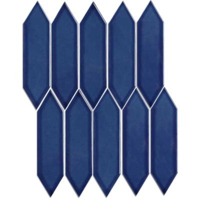 The Mosaic Factory Paris Mozaiek Tegel Picket- Blauw Porselein Geglazuurd 258x313 mm