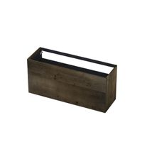 INK P2O Wastafelonderkast - 140x45x65cm - 2 lades - push 2 open - rechte opdekfronten MDF Fineer Charcoal 1259329