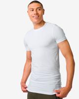 HEMA Heren T-shirt Slim Fit O-hals Extra Lang Bamboe Wit (wit) - thumbnail