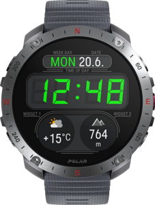 Polar Grit X2 Pro 3,53 cm (1.39") AMOLED Digitaal 454 x 454 Pixels Touchscreen Grijs GPS