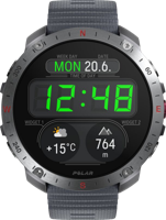 Polar Grit X2 Pro 3,53 cm (1.39") AMOLED Digitaal 454 x 454 Pixels Touchscreen Grijs GPS - thumbnail
