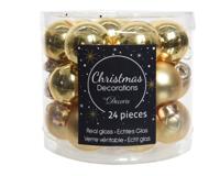 24 Glazen balletjes 25 mm licht goud - Decoris