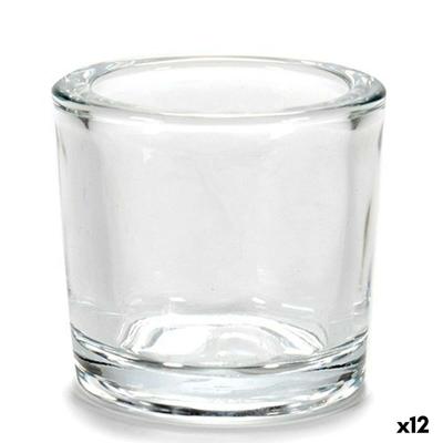Kaarshouder Gift Decor Transparant Glas 6,5 x 6 x 6,5 cm (12 Stuks)