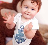 Baby blauwe anker t-shirt met naam