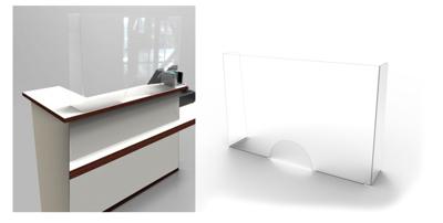 Unbranded Toonbankscherm 1000x750x200mm pvc transparant