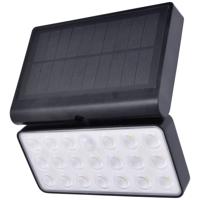 Lutec 6935501330 TUDA Wandlamp op zonne-energie met bewegingsmelder LED LED 8.5 W Zwart