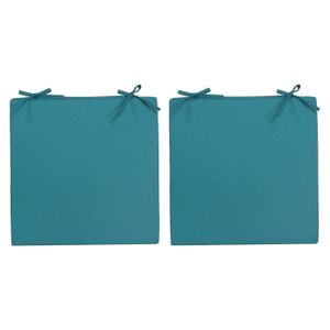 6x Stoelkussens voor binnen en buiten in de kleur petrol blauw 40 x 40 cm Tuinkussens voor buitensto