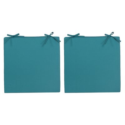 6x Stoelkussens voor binnen en buiten in de kleur petrol blauw 40 x 40 cm Tuinkussens voor buitensto