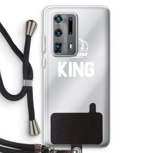 King zwart: Huawei P40 Pro Plus Transparant Hoesje met koord