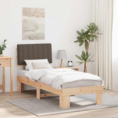 Bedframe met Gevoerd Hoofdgedeelte Taupe 75 x 190 cm Bedframe met Gevoerd Hoofdgedeelte Taupe 75 x 190 cm