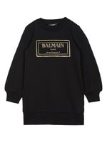 Balmain Kids robe-sweat à logo imprimé - Noir