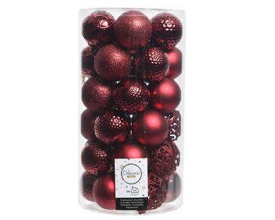 Kerstbal glans mix dia6cm ossenbloed - Decoris