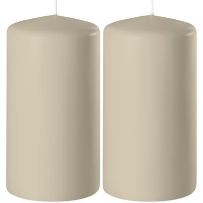 Enlightening Candles Cilinder/stompkaars - 2x - beige - D6 x H8 cm - 27 branduur
