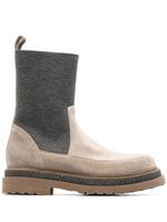 Brunello Cucinelli bottines chelsea en daim - Tons neutres - thumbnail