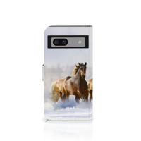 Google Pixel 8A Telefoonhoesje met Pasjes Paarden - thumbnail