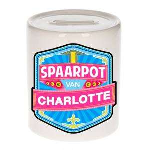 Vrolijke kinder spaarpot voor Charlotte - Spaarpotten