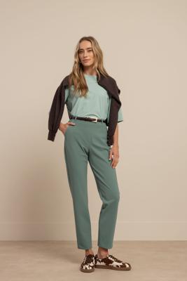 Studio Anneloes Anne Bonded Trousers 13544 Broek 7600 Dark Sage Green