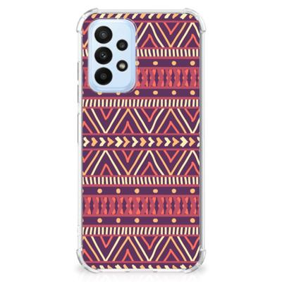 Samsung Galaxy A23 Doorzichtige Silicone Hoesje Aztec Paars Samsung Galaxy A23 Doorzichtige Silicone Hoesje Aztec Paars