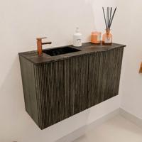 Toiletmeubel Mondiaz Joya Dlux | 70 cm | Meubelkleur Shadow | Faye wastafel Lava Wasbak Links | 1 kraangat