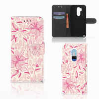 LG G7 Thinq Hoesje Pink Flowers - thumbnail